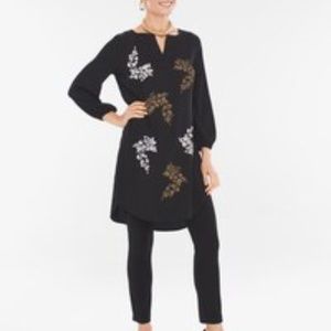 NEW/TAGS Chico's Black Label Embroidered Tunic Top